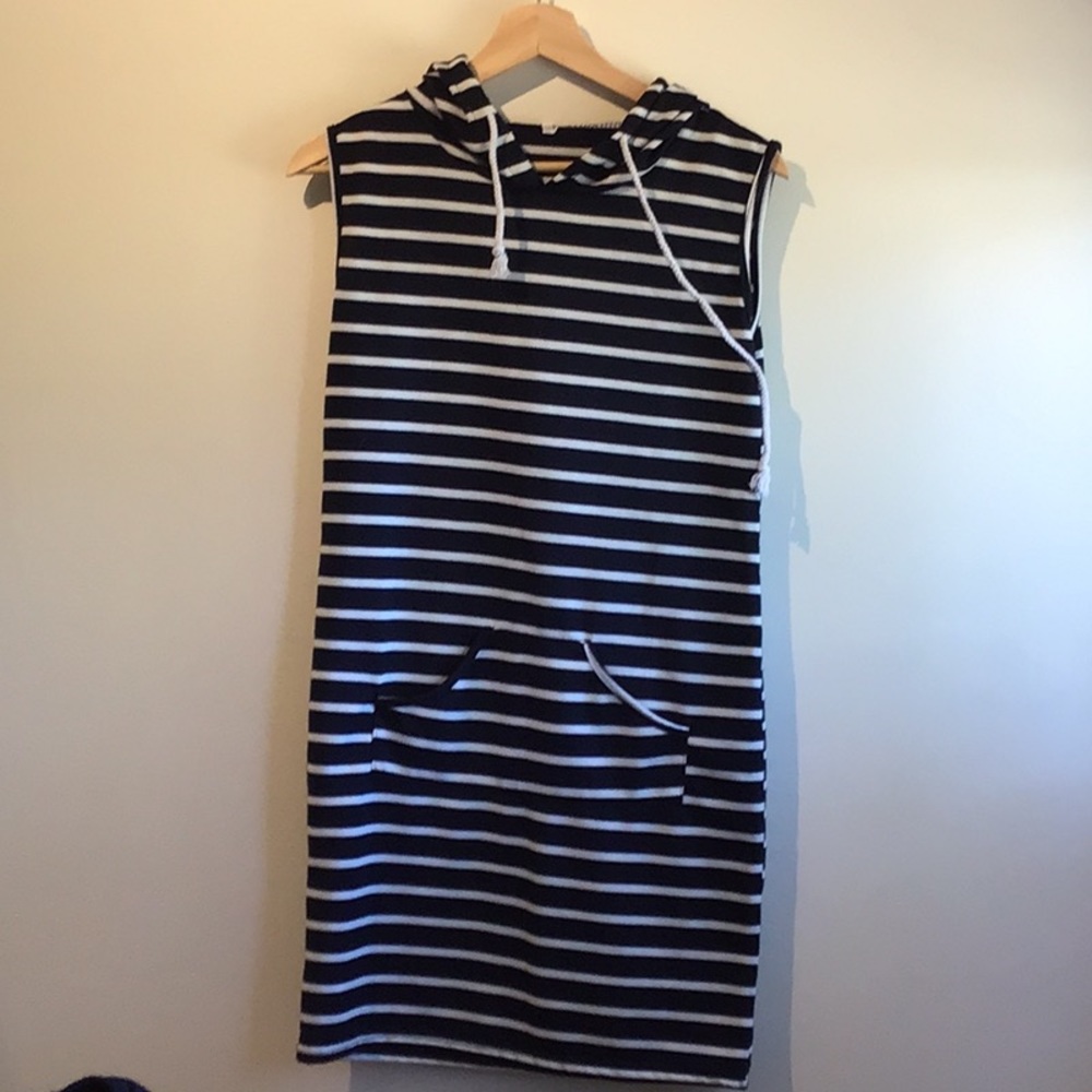 Striped hoodie dress